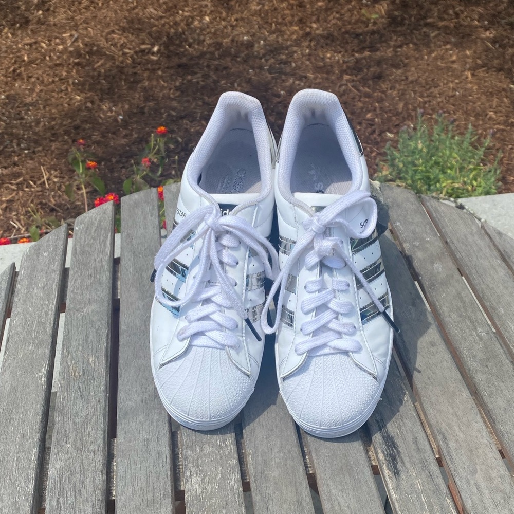 Addidas Superstar Cloud White Silver Metallic Ath… - image 2